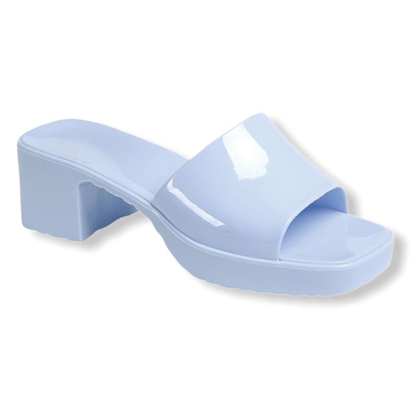 Blue Jelly Block Heels - Picture 6 of 12